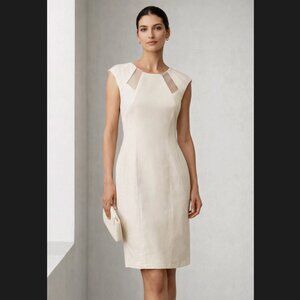 Linen Sheath Dress 6 White Zip Slit Sleeveless Boho Adam by Adam Lippes NWT FLAW